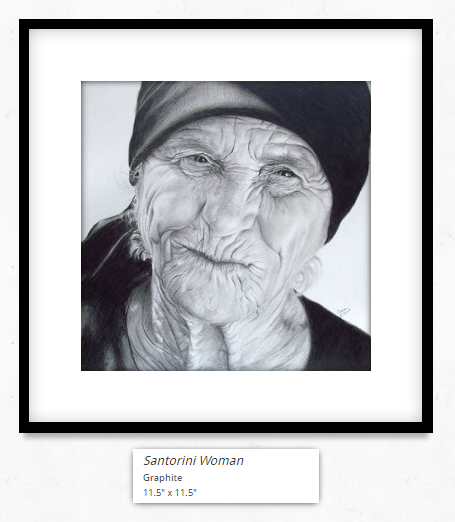 Santorini Woman Framed and Matted