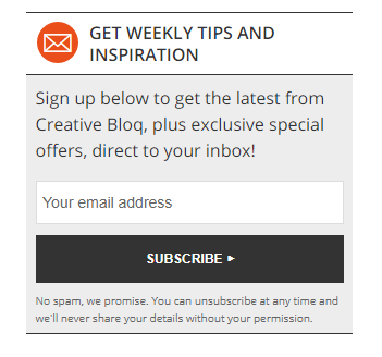 Creative Bloq Newsletter Form - enclosure