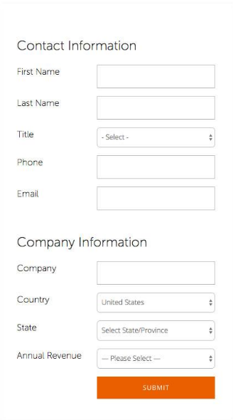 Adaptive Insights single page form